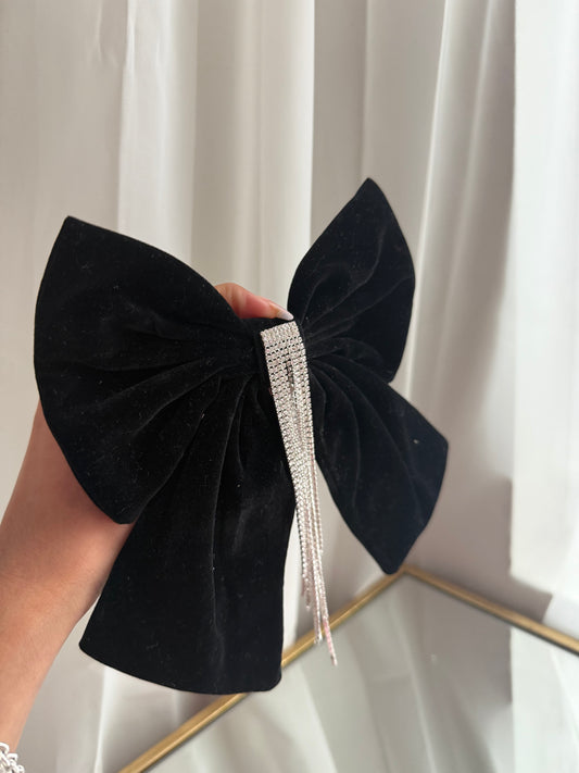 Black Velvet Hair Bow