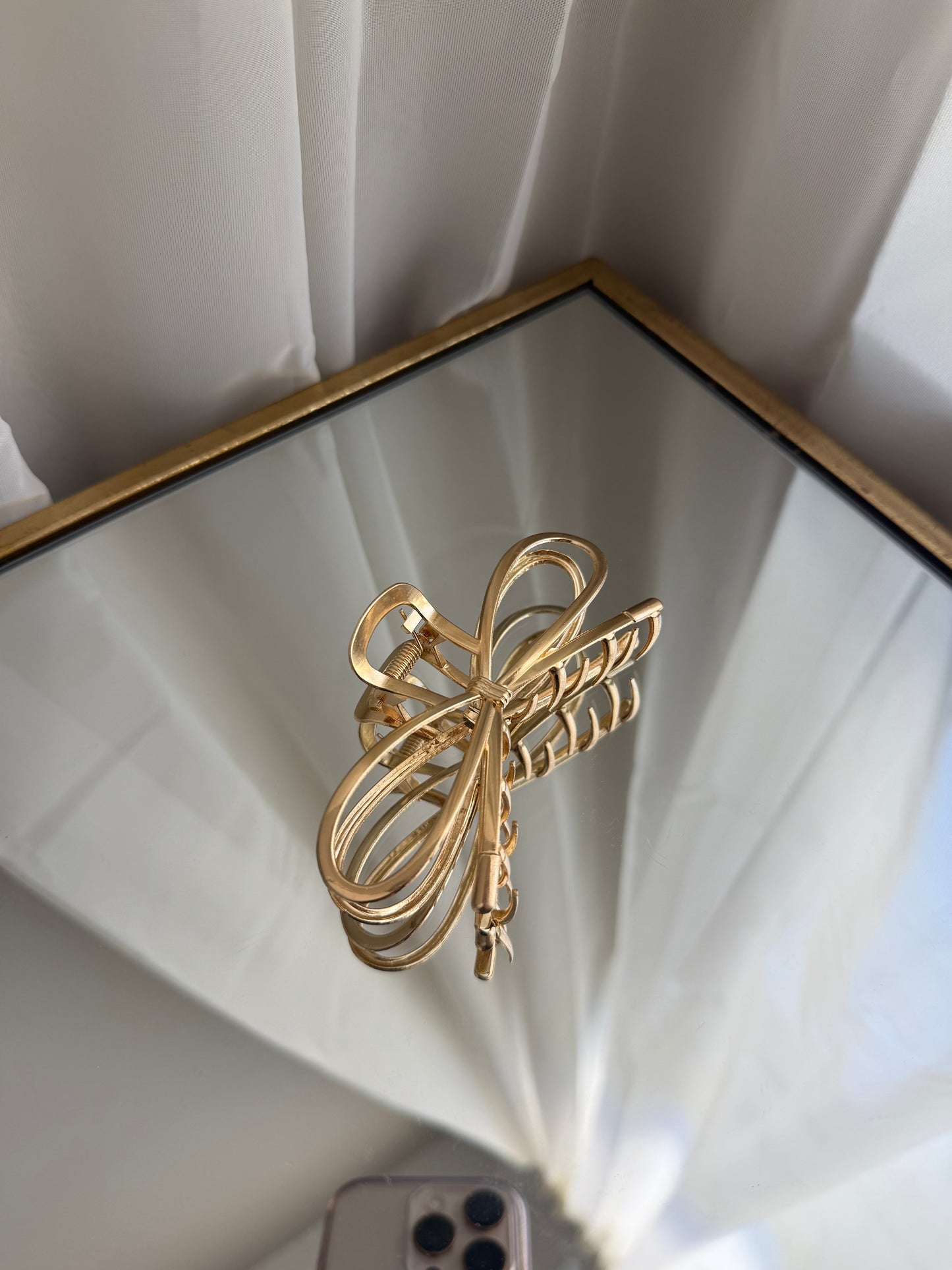 Gold Metal Bow Hair Clip