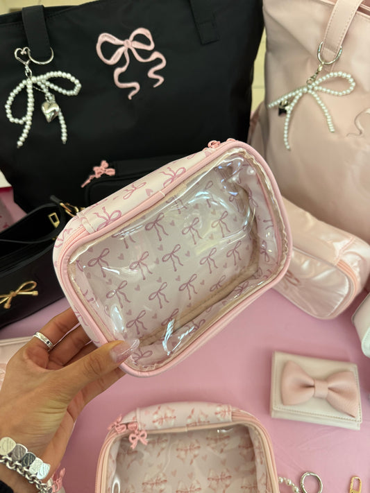 Clear Hearts and Bows Pouch