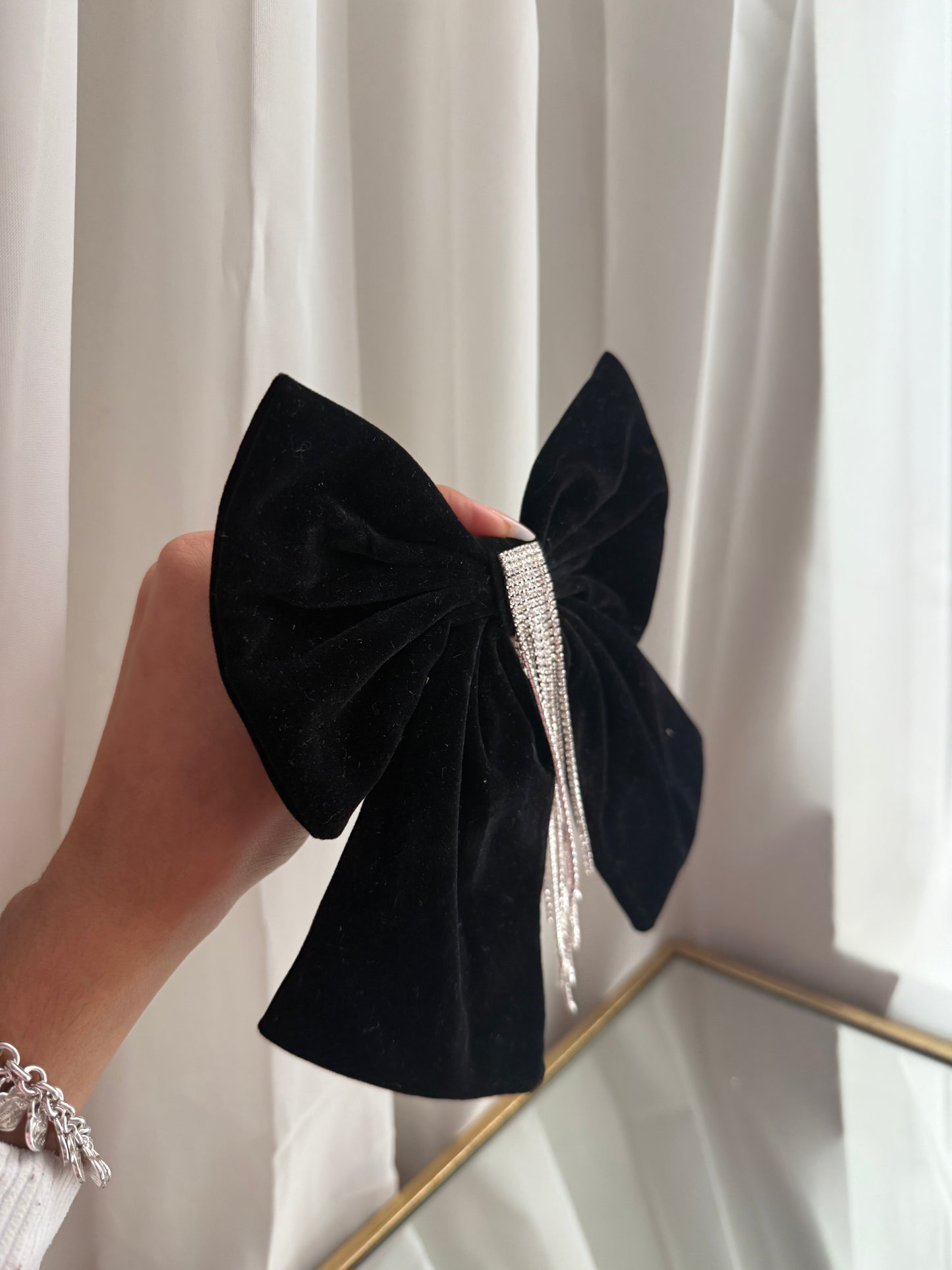 Black Velvet Hair Bow