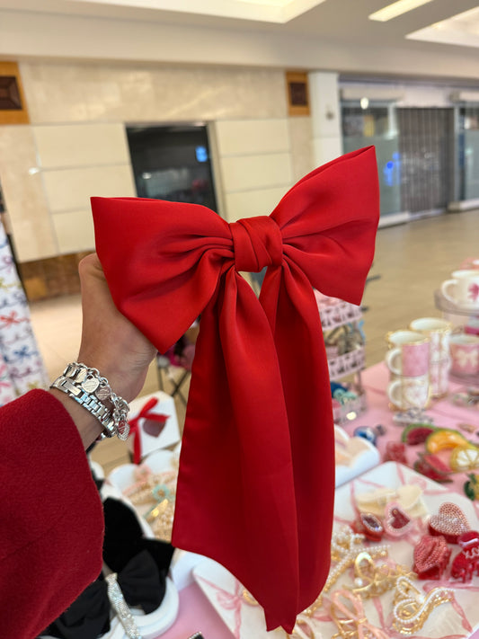 Long Red Satin Bow