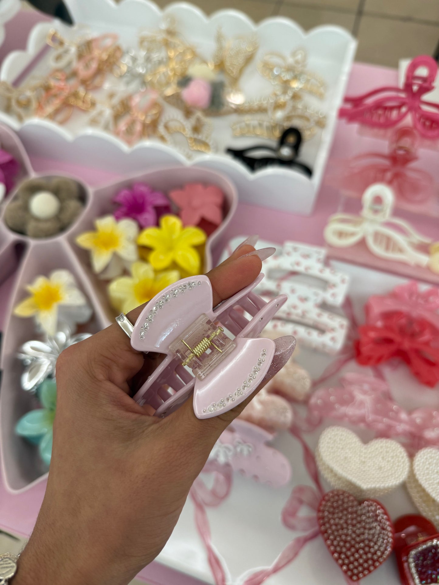 Pink Bow Hair Clip