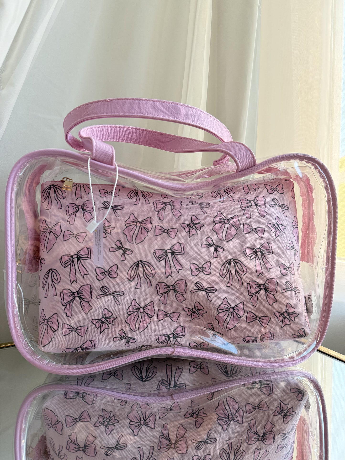 Pink Bow Makeup Bag