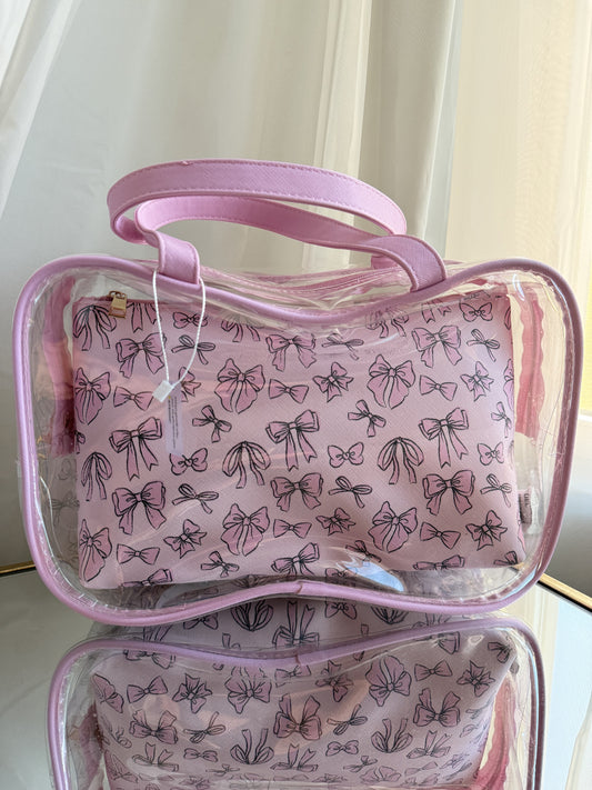 Pink Bow Makeup Bag