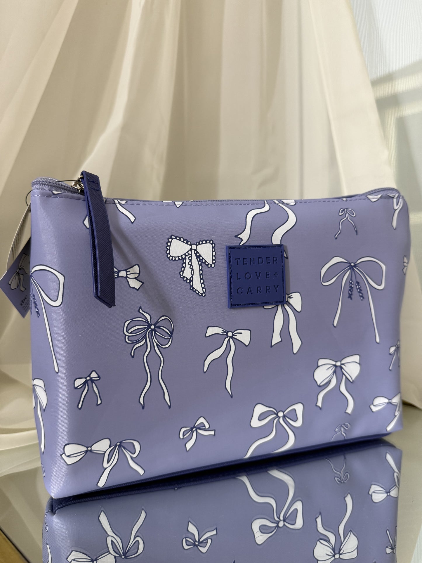 Blue Bow Makeup Bag